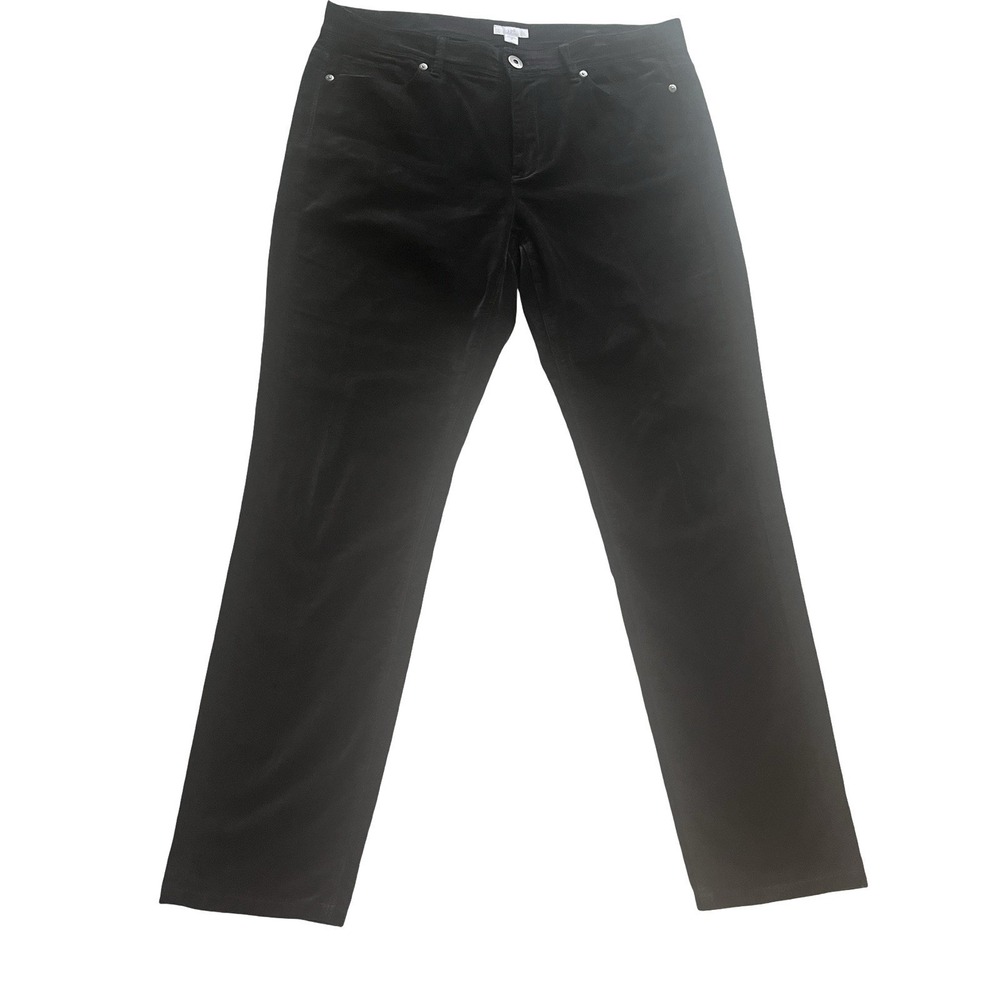 J.Jill Women's Size 10 Velvet Pants Black Skinny Capsule‎ Jeans Soft Stretchy